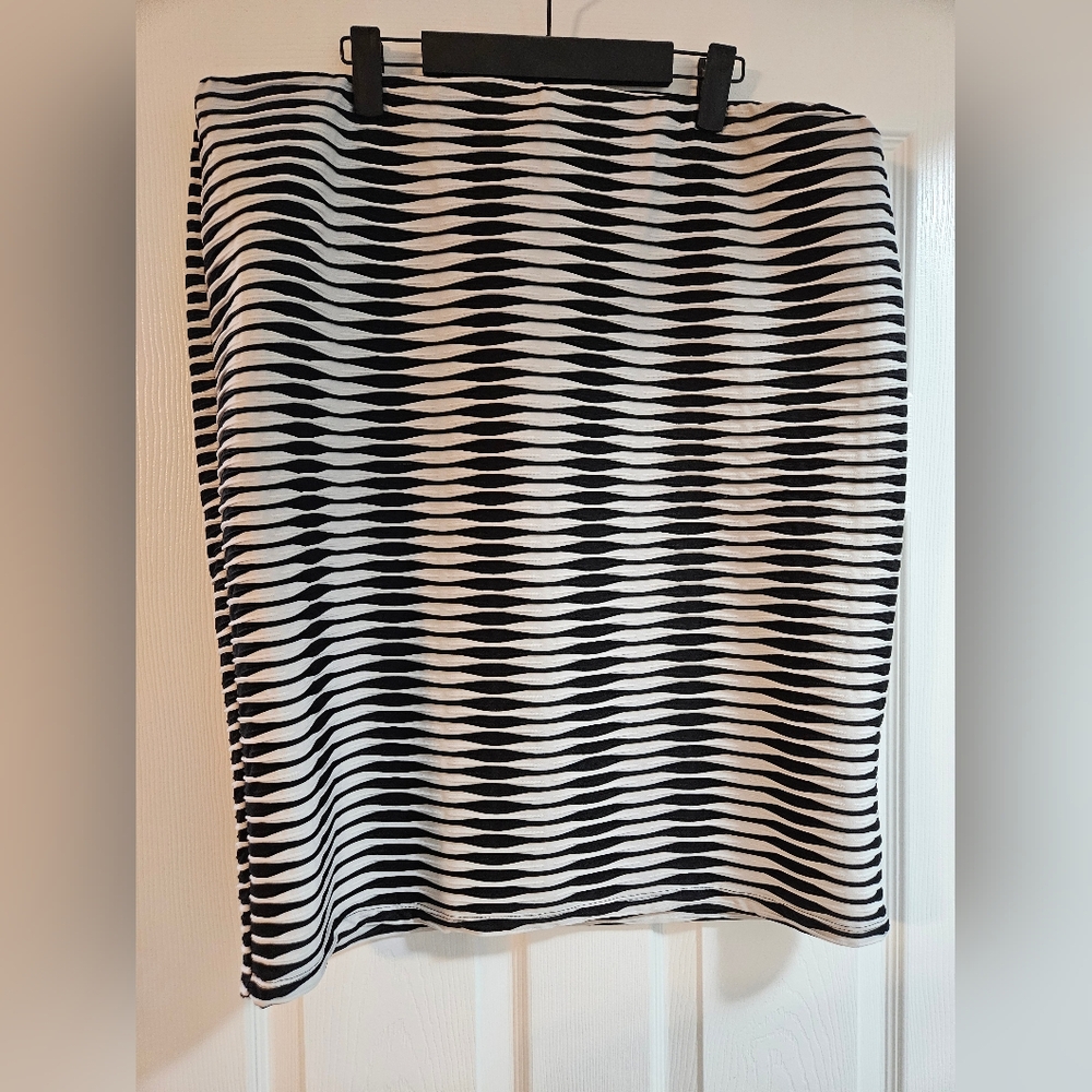 Black and White Striped Skirt